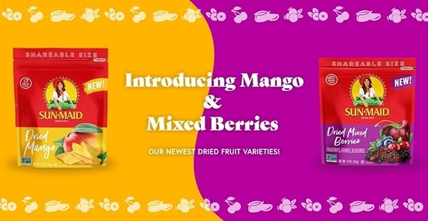 SUN-MAID DRIED MIXED BERRIES – 15 OZ RESEALABLE BAG – DRIED CRANBERRIES, CHERRIES, BLUEBERRIES – HOLIDAY SNACKS AND CHARCUTERIE BOARDS