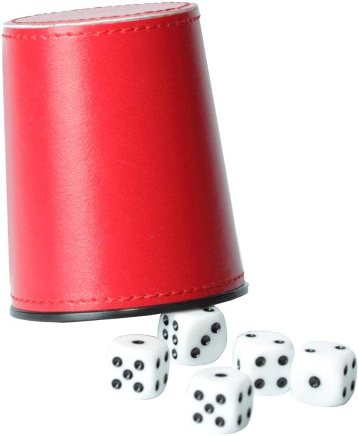 Halsey99 Cuero de la PU de los Dados con 5 Copas Dice Bar KTV