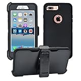 iPhone 7 Plus / 8 Plus Cover | 2-in-1 Screen Protector & Holster Case | Full Body, Military Grade Edge-to-Edge Protection with carrying belt clip Black / Black