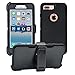 iPhone 7 Plus / 8 Plus Cover | 2-in-1 Screen Protector & Holster Case | Full Body, Military Grade Edge-to-Edge Protection with carrying belt clip Black / Black