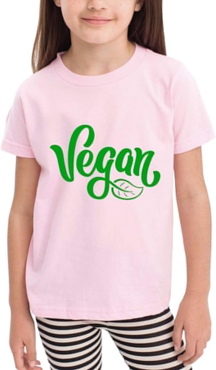 Onlybabycare Vegan Logo 100% Organic Cotton Toddler Baby Boys Girls Kids Short Sleeve T Shirt Top Tee Clothes 2-6 T