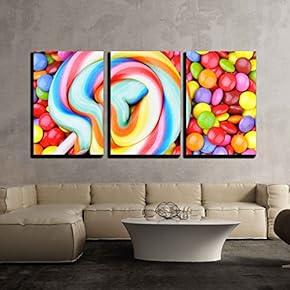 Striped Lollipop and Multicolored Smarties x3 Panels