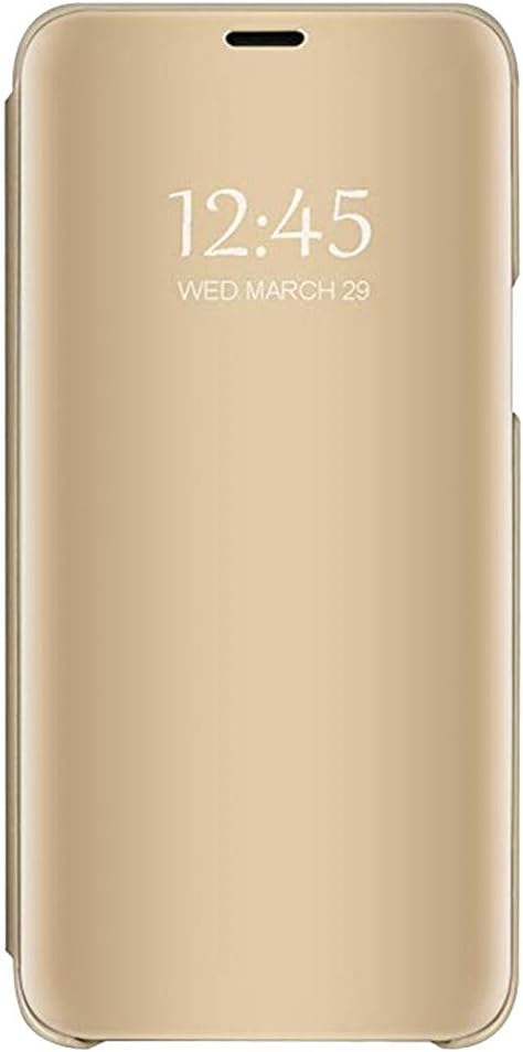 Kasien iPhone XS/iPhone XR/iPhone XS Max Case,Smart Clear View Mirror Flip Leather Stand Holder Case Cover with Auto Sleep/Wake Function (For iPhone XS MAX, Gold)
