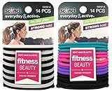 Scunci No-Slip Grip Evolution Gel Ponytailers | Strong Hold | Assorted Colors | 14-PCS (2-Pack)