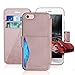 iPhone 6 Case, Leather Wallet Plastic Cases with Credit Cards Slot and Metal Clip, TAKEN DIRECT Apple i Phone 6S Flip Cover, Vintage and Fashion, Durable and Shockproof Holster, 4.7 Inch (Rose Gold)