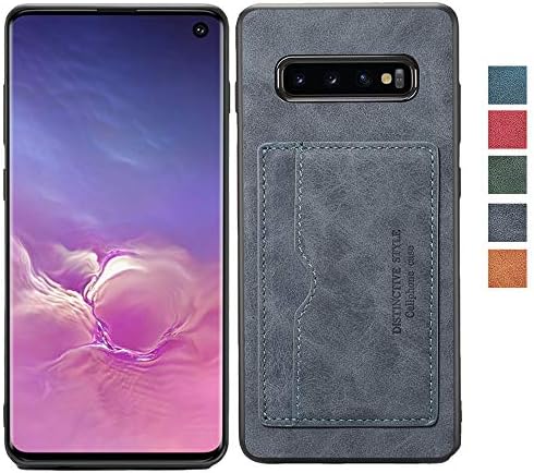 Samsung Galaxy S10 Plus Leather Case, S10 Plus Slim Wallet Case, Leather Back Cover Case,Credit Card Slot Design, Durable Protective Case for Samsung S10+ Dark Gray