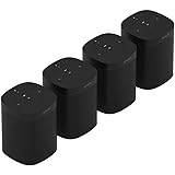 Sonos One (Gen 2) Four Room Set Voice Controlled Smart Speaker with Amazon Alexa Built in (4-Pack Black)