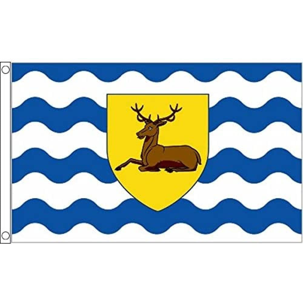AZ FLAG - Hertfordshire County Flag - 3x5 Ft - 100D Polyester County Of Herts. - England Banner with Two Metal Grommets - Fade Resistant - Vivid Colors - 3' x 5' Feet - 150x90 Cm