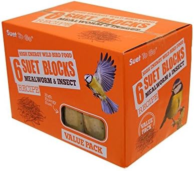 Suet To Go Wild Bird Mealworm And Insect Suet Block, 300 G - Pack Of 6
