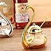 Tea Talent Condiment Pot Seasoning Container Spice Glass Jar Salt Sugar Bowl Pepper Coffee Storage Organizer Swan Rack with Serving Spoon,Golden by Tea Talent