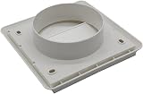 Kair White 100mm Gravity Wall Vent Grille 4 Inch Round Rear Spigot 155mm view 4