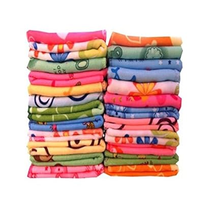 Lucky Cotton Face Towels - Pack Of 24 (Multicolour, 12X12-Inch)