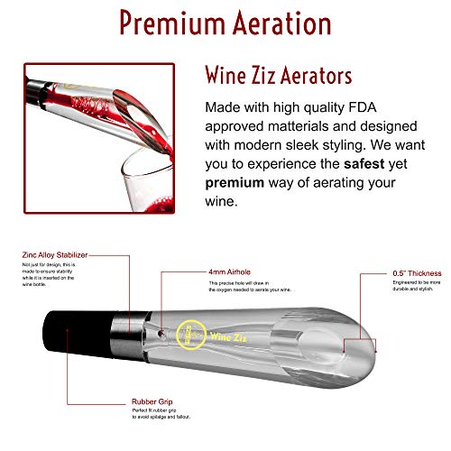 Wine Ziz Luxury Wine Aerator Pourer - Premium Aerating Pourer and Decanter Spout