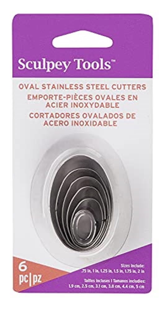 Polyform Metal Premo Sculpey Graduated Cutter Set-Oval