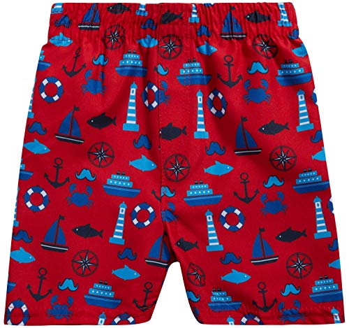 Sweet & Soft Baby Boys 2-Piece Rash Guard and Trunk Swimsuit Set- Long Sleeve, Blue Captain of The Sea, Size 6' - Thumbnail 2