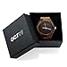 Oct17 Men's Walnut Wood Fashion Bamboo Wooden Watch Quartz Genuine Leather Japanese Analog Quartz Movement Casual Brown Wristwatches