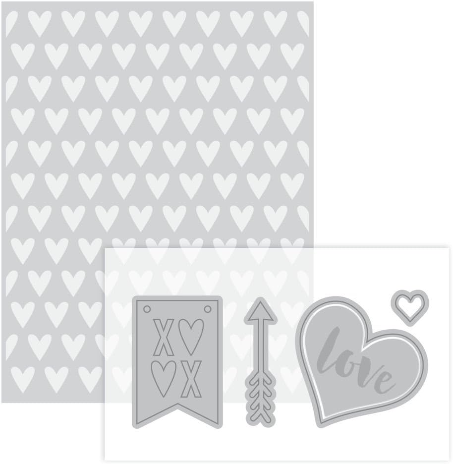 Love & Hearts Embossing Folder & Dies By Recollections 2