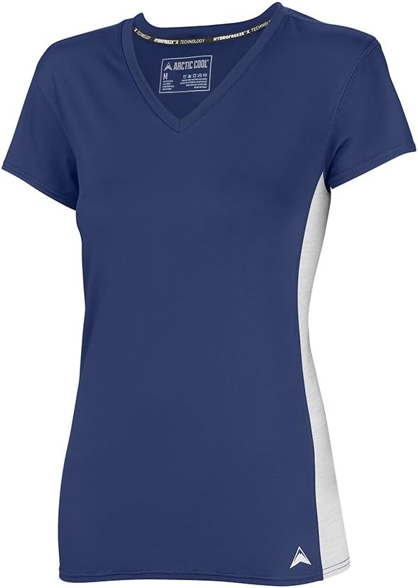 Arctic Cool Women's V-Neck Instant Cooling Shirt with Mesh Side Panels