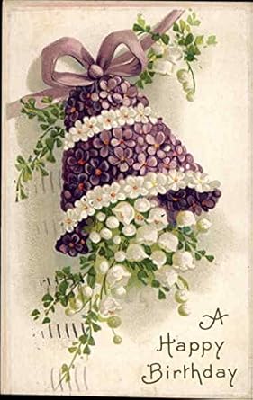 A Happy Birthday Figures Made of Flowers Original Vintage Postcard ... A Happy Birthday Figures Made of Flowers Original Vintage Postcard ...