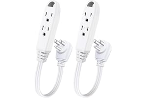 Kasonic 1 Feet 3 Outlet Extension Cord - Triple Wire Grounded Multi Outlet, UL Listed 16/3 SPT-3, 13 Amp - 125V - 1625 Watts 
