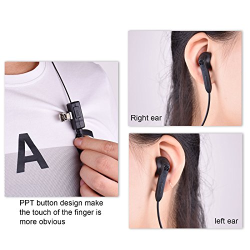 BONMIXC Walkie Talkie Earpiece, 2.5mm 1-Pin Walkie Talkie Headset with PTT Mic, Compatible with Motorola Talkabout Radios (2 Pack)