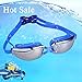 RIHACHAN Swim Goggles, Swimming Goggles Leak Free UV Protection Anti Fog, Swimming Glasses with Adjustable Shoulder Strap for Unisex Adult –Teenagers, with Swimming Caps, Nose Clips, Ear Plugs-2 pack