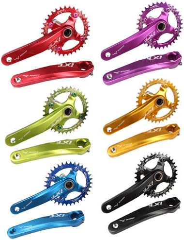 6 Colors Chainring BCD 104mm with Crankarm 170mm SET For Bike MTB (Blue, 34T)