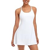 Women's Tennis Dress With Built-in Bra & Shorts Pockets - Workout Exercise Dress for Golf and Athletic Activities
