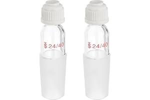 PATIKIL Glass Distillation Adapter, 2 Pcs 24/40 Thermometer Part with Cover for Laboratory Temperature Measurements Equipment