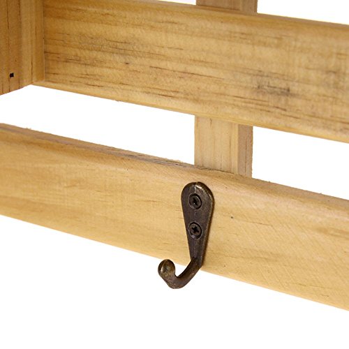 WinnerEco Wood Wall Mounted Shelf Holder Storage Rack Organizer Hanging Home Decor (Burlywood)