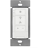 Dimmer Switch with 4-Speed Fan Control, 2-in-1 Light and Fan Combo Wall Control, Single Pole, Neutral Wire Required, White, W
