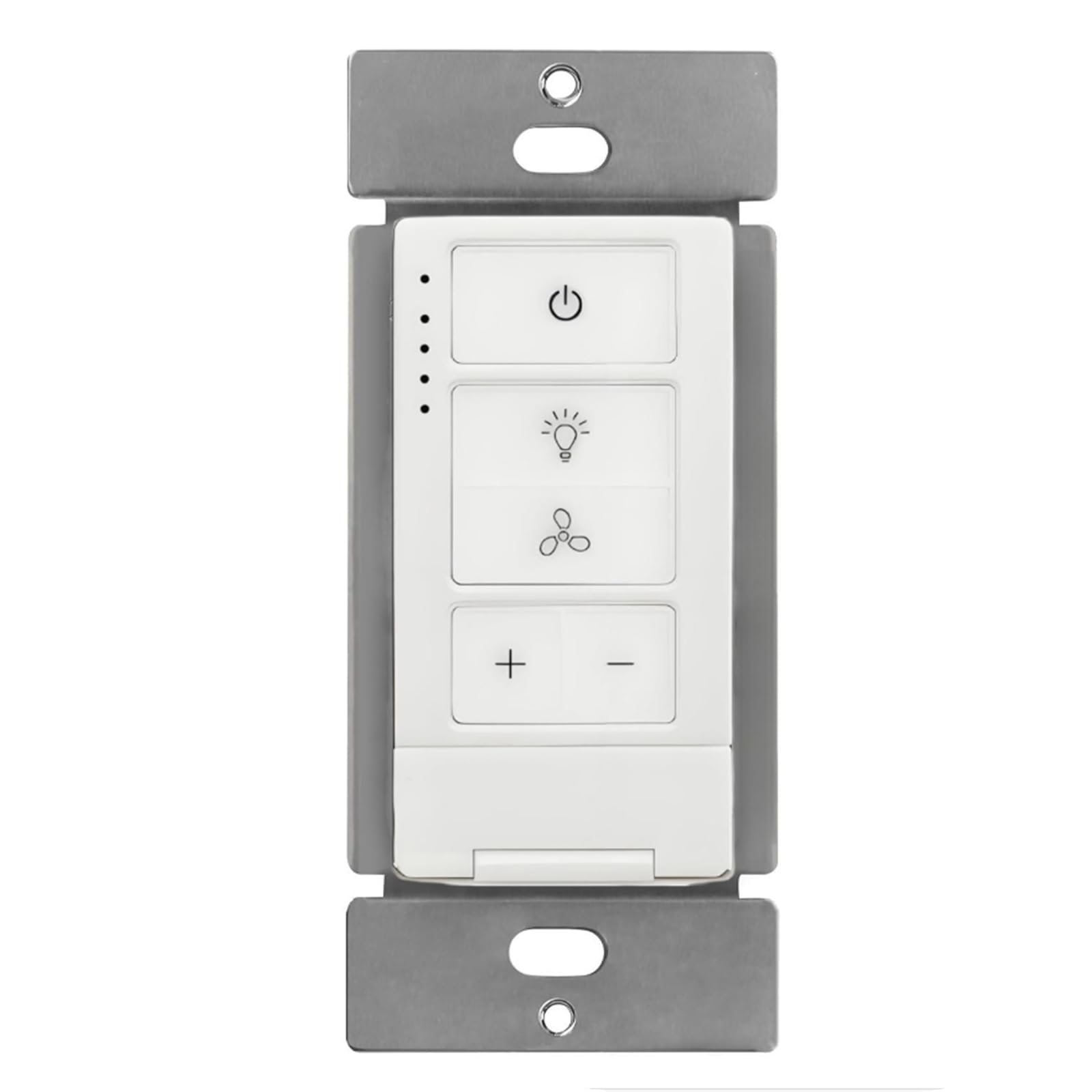 Photo 1 of Dimmer Switch with 4-Speed Fan Control, 2-in-1 Light and Fan Combo Wall Control, Single Pole, Neutral Wire Required, White, Works for Hampton Bay/Hunter/Westinghouse/Honeywell/Other Fan Lights