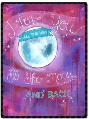 I Love You To the Moon And Back Comfortable Custom Unique Fleece Throw Blanket 58x80inch (Large)