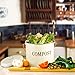 Compost Bin, 1.3 Gal Kitchen Compost Bin Countertop with Lid - Small Indoor Compost Bucket with 7 Bonus Charcoal Filters, Cream Compost Container Kitchen Pail, Recycling Caddy