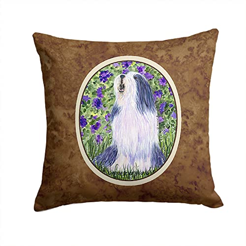 Caroline's Treasures SS8602PW1414 Bearded Collie Fabric Decorative Pillow Machi…