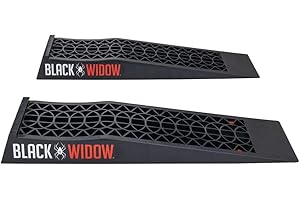 RAGE POWERSPORTS Black Widow Low Profile Plastic Car Service Ramps for Oil Changes - 4,000 lb. Cap, 2.5" Lift Height