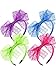 Blulu 4 Sets 80's Lace Headband with Bow for Women 80s Hair Accessories for Halloween Retro 80s Clothing Theme Party(Bright Color)