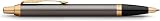 Parker IM Grey Lacquer Ballpoint Pen with Gold Trims Medium Point Blue Ink view 9