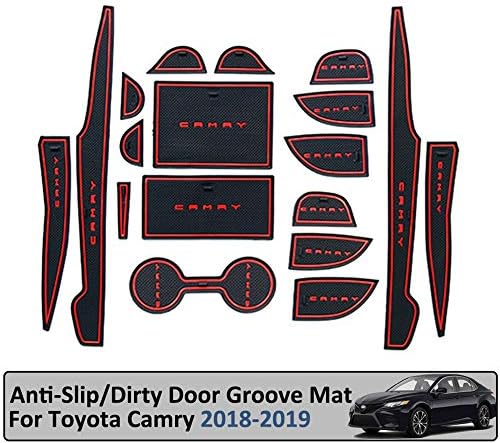 QSONGL Door Groove Mat,For Toyota Camry 2018 2019 2020 SE XSL XSE XV70 70 Altis Anti-Slip Mat Gate Slot Coaster Anti-Dirty Mat