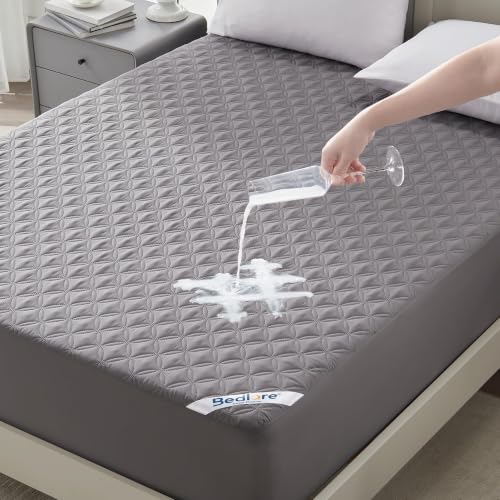 BEDLORE Matratzenschoner 180x200 Wasserdicht & Atmungsaktiv Oeko-Tex (Grau)