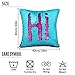 Play Tailor Sequin Pillow Cover Cushion Covers 16x16in Flip Sequins Decorative Throw Pillow Case, Teal Blue and Fushia