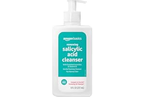 Amazon Basics Cleanser Face Wash - Renewing Salicylic Acid with Ceramides & Vitamin D, 8 fl oz, 1-Pack