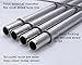 Long Safer Rounded End Stainless Steel Metal Straws for Large Cups, Tall Glasses, or Quart Mason Jars (4 Pack + Cleaning Brush + Bag)