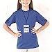 Waterproof Plastic Name Tags ID Card Holder Cord Lanyards for Kids Name Labels, School, Camp, Field Trip, Business Event, Conference Badges Holder, Name Tag with Lanyard (60, Royal Blue Vertical)