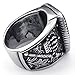 KONOV Mens Stainless Steel Ring, Vintage Gothic Crown Leo King Signet, Black, Size 11