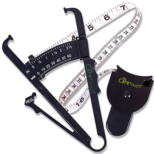 Care Touch Skinfold Body Fat Caliper Set, Measure Tape Included