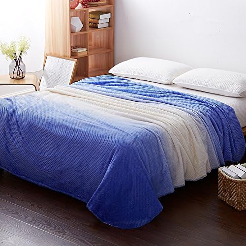 Double Blanket blanket cashmere blanket. Villi Beibei coral fleece blanket honeycomb air conditioning blanket blanket for children nap,Blue,150210cm