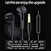GRTF Earbuds, in-Ear Wired Earphones Stereo Headphones Microphone Remote Control Compatible iPhone/iPod/ iPad/Android Smartphones (Black)