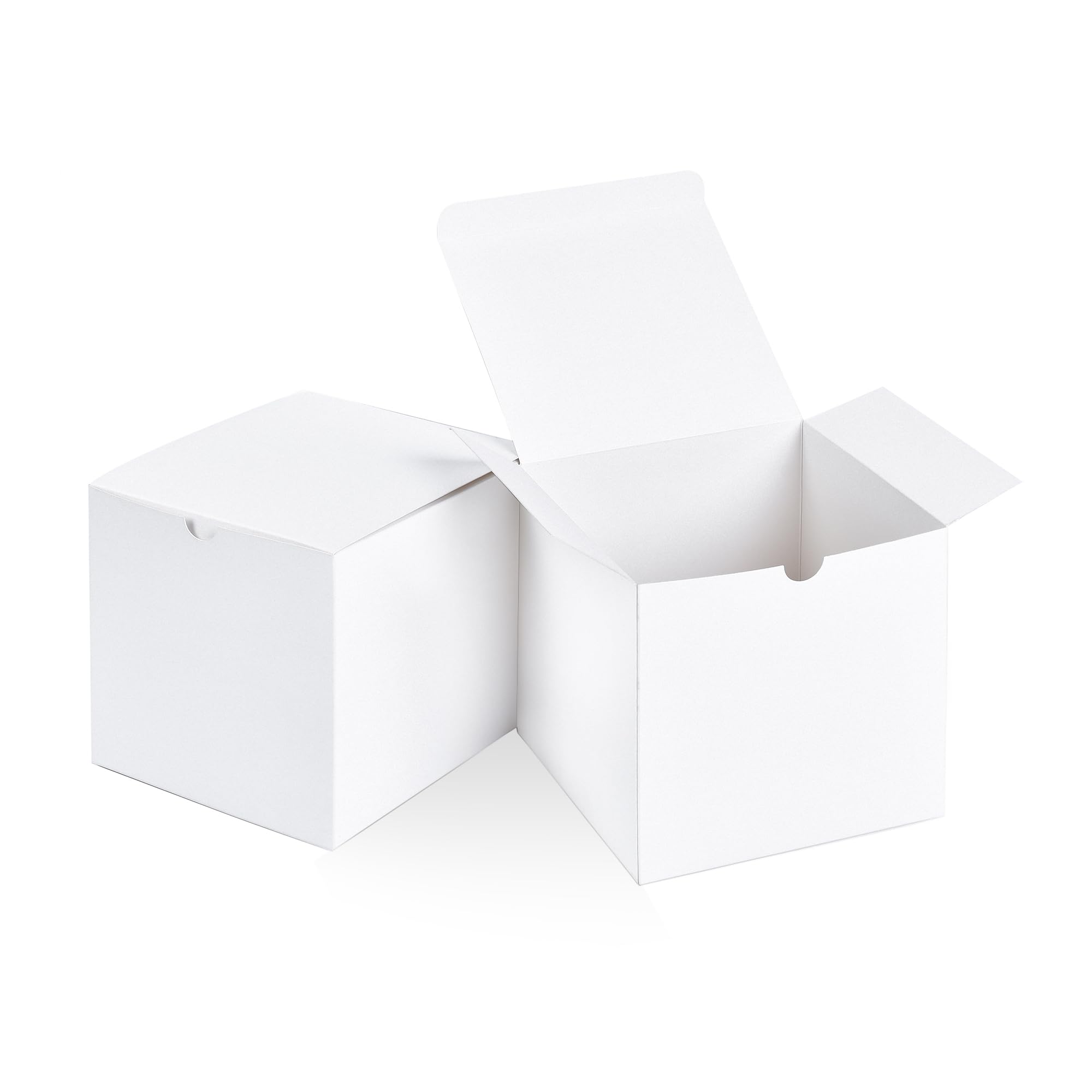 Photo 1 of SHIPKEY 10 Pack White Cardboard Gift Boxes with lids |4x4x4inch Square Boxes | Small Gift Boxes Suitable for Party, Wedding, Christmas, Holidays, Birthdays and All Other Occasions