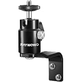 Raywowo E-Shape Camera Wall Mount with 1/4" Screw and 5/8" Stud | Adjustable metal bracket for wall or ceiling use with cameras, monitors,lights, CCTV and VR base stations.